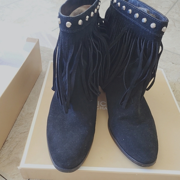 Michael kors fringe suede studded boots black - Picture 6 of 9